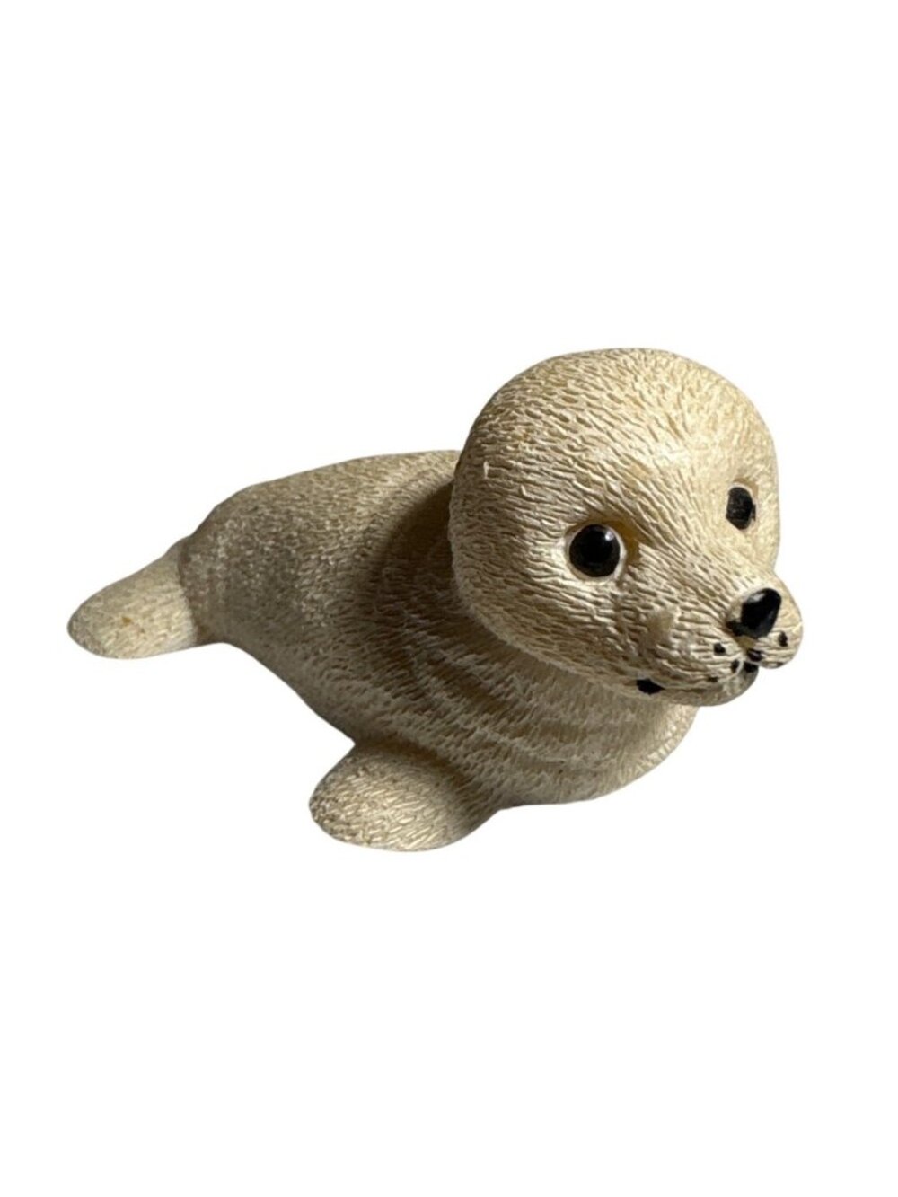 Resin Seal Pup Figurine Ornament Natural Finish 3" Small Collectible Decor Piece